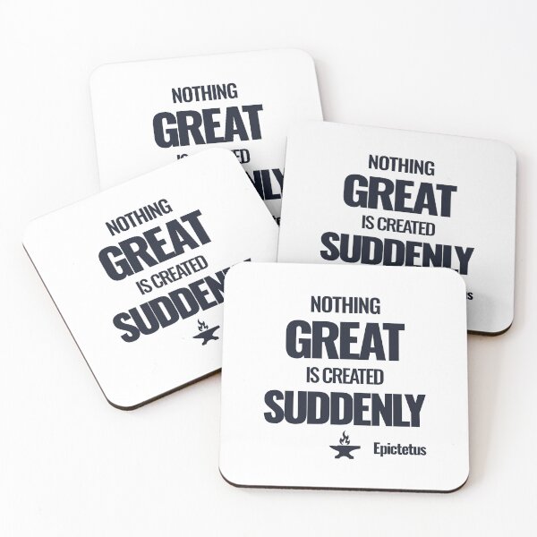 Item preview, Nothing Great Is Created Suddenly - Epictetus - Bold Stoic Quote - Dark Version designed and sold by Stoic Core.