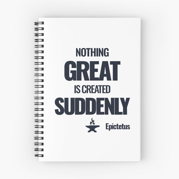 Item preview, Nothing Great Is Created Suddenly - Epictetus - Bold Stoic Quote - Dark Version designed and sold by Stoic Core.