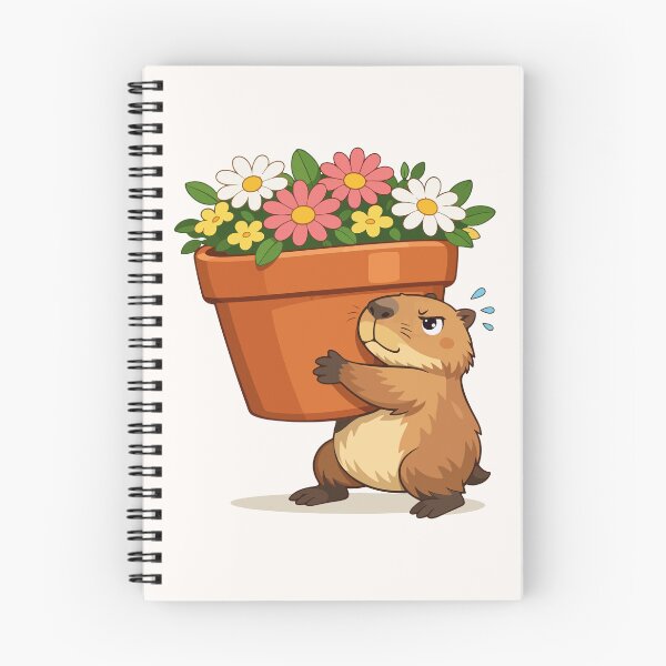 Item preview, Capybara Cartoon with Flower Pot  designed and sold by stylishdzign.