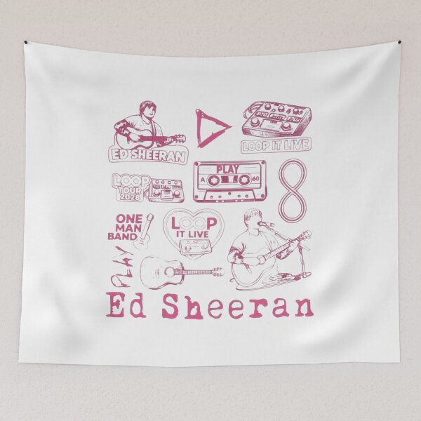 Item preview, Ed Sheeran Loop Tour 2026 Doodle Collage designed and sold by QekiFJCute.