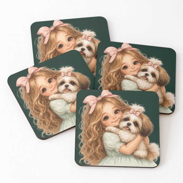 Item preview, Shih Tzu Best Friend – Girl and Dog Hug designed and sold by PawsAndPallette .