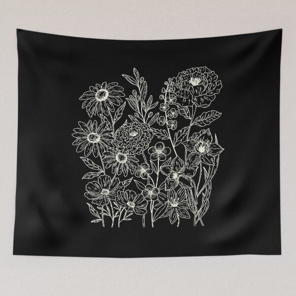 Item preview, Vintage Wildflower Botanical Line Art Floral Bouquet Nature Graphic designed and sold by Miniadecal.