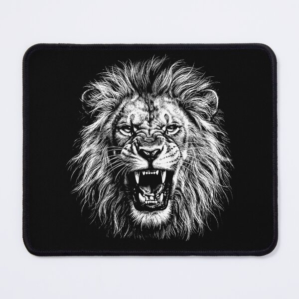 Item preview, The Monarch's Throat: Roaring Lion Scratchboard Art Print designed and sold by FreiherrPK.