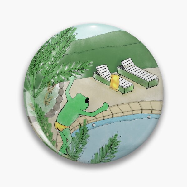 Item preview, Frog at the swimming pool designed and sold by Grenat-Marine.
