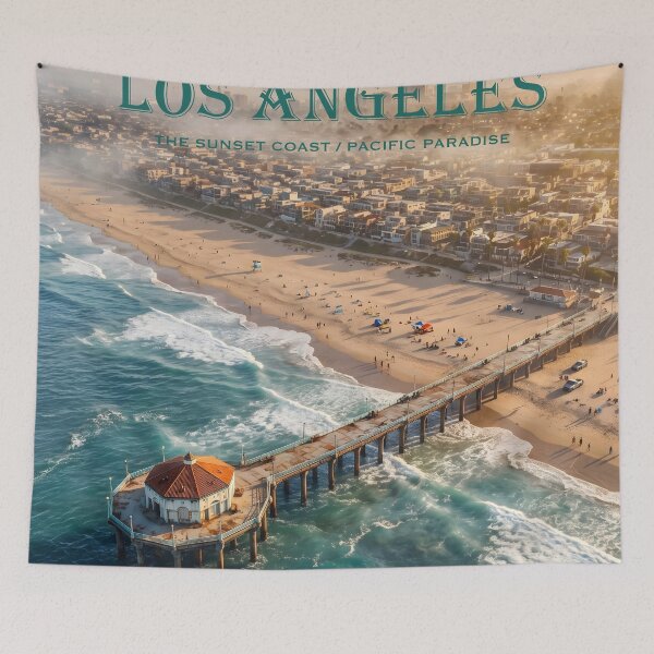 Item preview, Retro Travel To Los Angeles Beach Poster Art designed and sold by Poster2Haven.