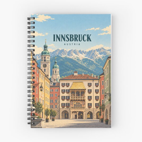 Item preview, Innsbruck Vintage Alpine Travel City Art designed and sold by MichaeIRellov.