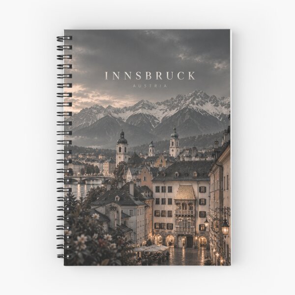 Item preview, Innsbruck Cinematic Monochrome Alpine City Artwork designed and sold by MichaeIRellov.