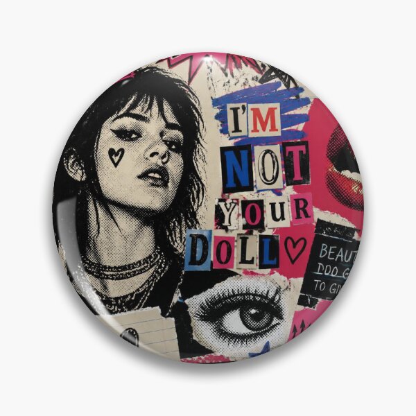 Item preview, I'm Not Your Doll - Riot Grrrl Punk Zine Aesthetic designed and sold by LadybugEffect.