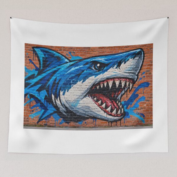 Item preview, Urban shark mural designed and sold by karlosss.