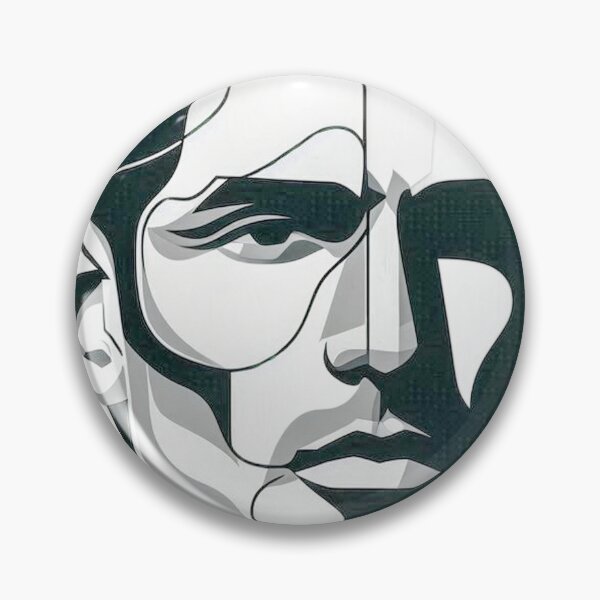 Item preview, Monochrome Geometric Male Portrait Illustration  designed and sold by LCPcreations.