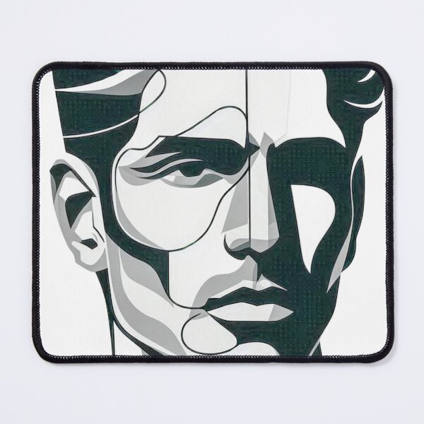 Item preview, Monochrome Geometric Male Portrait Illustration designed and sold by LCPcreations.