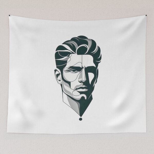 Item preview, Monochrome Geometric Male Portrait Illustration  designed and sold by LCPcreations.