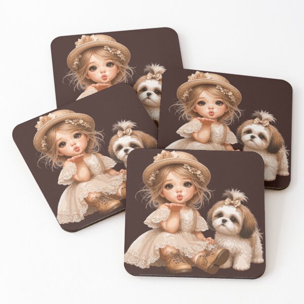 Item preview, Shih Tzu Best Friend – Vintage Girl & Dog designed and sold by PawsAndPallette .