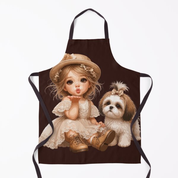 Item preview, Shih Tzu Best Friend – Vintage Girl & Dog designed and sold by PawsAndPallette .