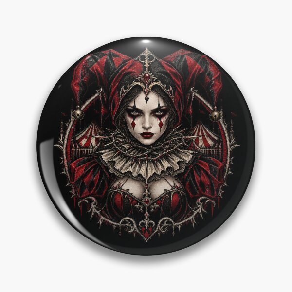 Item preview, Crimson Harlequin Queen – Gothic Carnival of Shadows designed and sold by TheInkRaven.