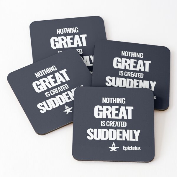 Item preview, Nothing Great Is Created Suddenly - Epictetus - Bold Stoic Quote - Light Version designed and sold by Stoic Core.