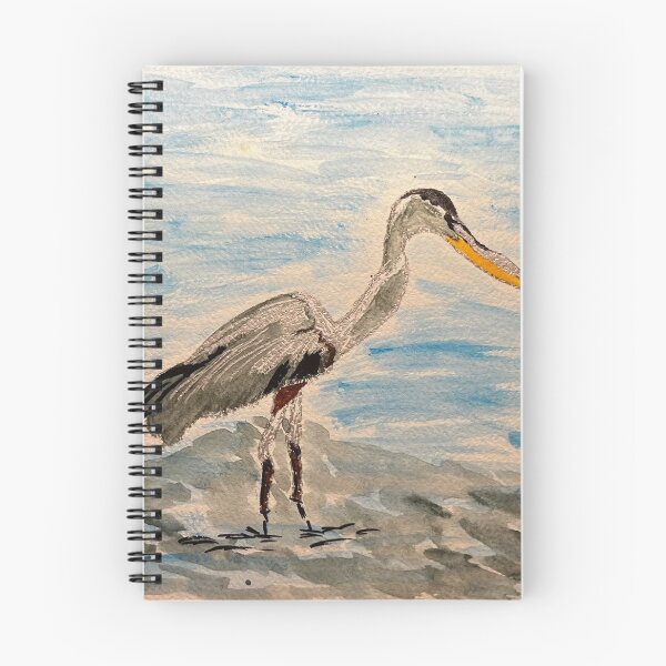 Item preview, Graceful Heron by the Water – Coastal Watercolor Bird Art designed and sold by BirdandaBrush.