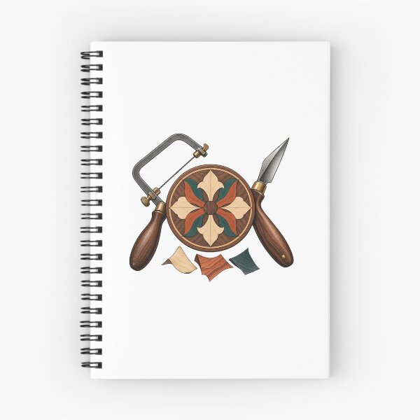 Item preview, Marquetry Woodworker Veneer Flower Emblem designed and sold by UrbanCanvvas.