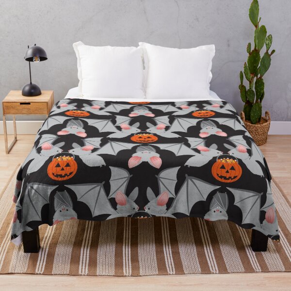 Item preview, Halloween bats with pumpkin candy buckets designed and sold by Jennifer Ladd.