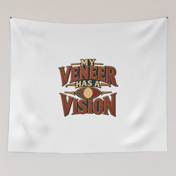 Item preview, My Veneer Has a Vision Marquetry Pun designed and sold by UrbanCanvvas.