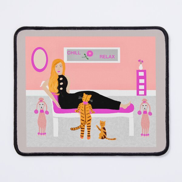 Item preview, Woman with Pets in Vibrant Room designed and sold by Elaine M Hayward .