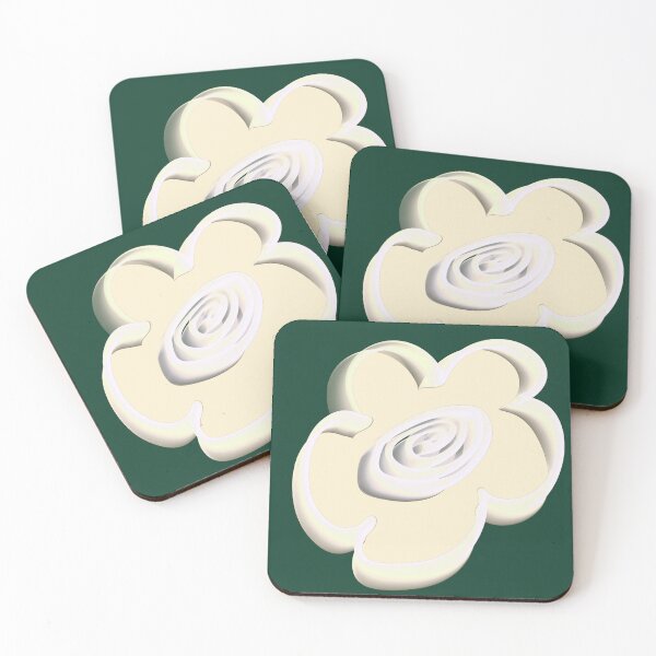 Item preview, Retro Daisy Pattern Scandi Folk - Deep Forest Green designed and sold by CaramelCo.