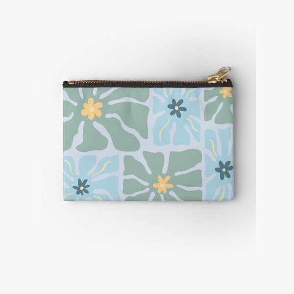 Item preview, Boho floral quads (sky blue/sage) designed and sold by 247DesignStudio.