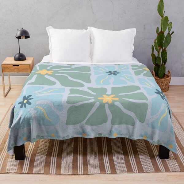 Item preview, Boho floral quads (sky blue/sage) designed and sold by 247DesignStudio.