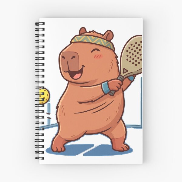 Item preview, Cute Capybara Playing Padel Kawaii Sport designed and sold by DofinaSur.