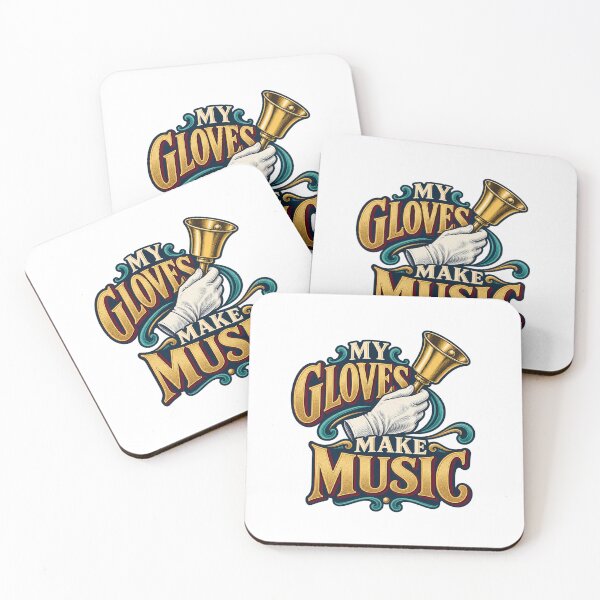 Item preview, My Gloves Make Music Handbell Pun designed and sold by UrbanCanvvas.
