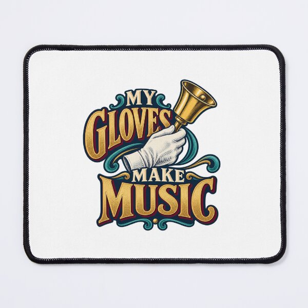 Item preview, My Gloves Make Music Handbell Pun designed and sold by UrbanCanvvas.