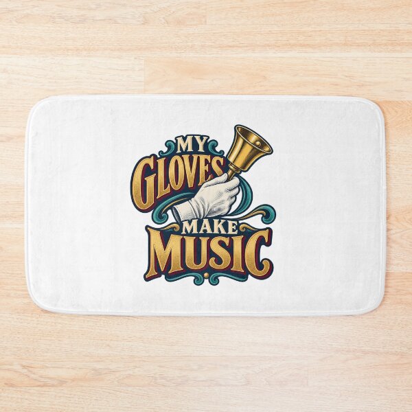 Item preview, My Gloves Make Music Handbell Pun designed and sold by UrbanCanvvas.