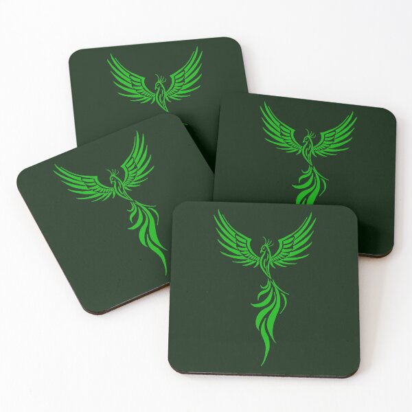 Item preview, Vibrant Green Phoenix Rising Silhouette Art designed and sold by URSM.