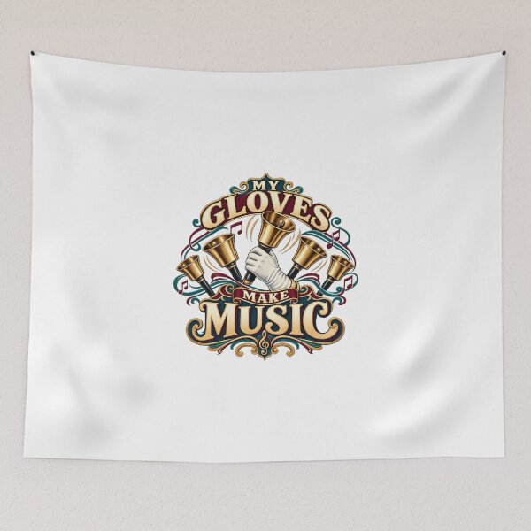 Item preview, My Gloves Make Music Illustrated Handbells designed and sold by UrbanCanvvas.