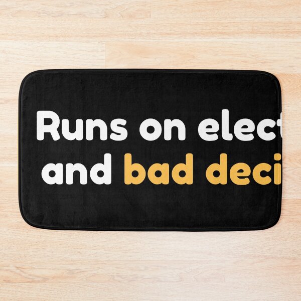 Item preview, Runs On Electricity And Bad Decisions Funny Musk Tesla Owner Bumper Sticker designed and sold by Stocksjohn.