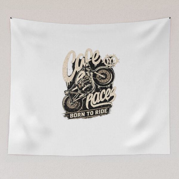 Item preview, Cafe Racer Born to Ride Vintage Motorcycle Art designed and sold by DesignArtist.ia.