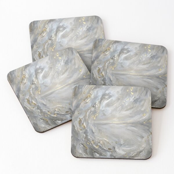 Artikelvorschau, White Gold Cloud Abstract Painting entworfen und verkauft von ArtlightStudio.