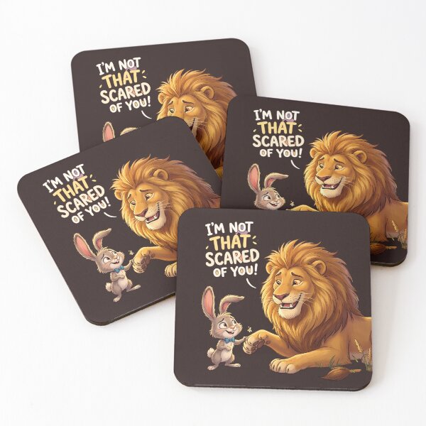 Item preview, Funny Brave Bunny and Cute Lion Design designed and sold by Funnygiftsstudio .