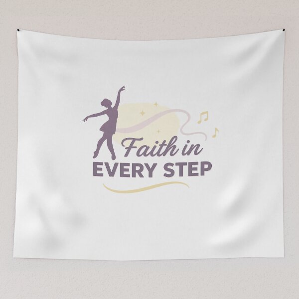 Item preview, Faith in Every Step – Christian Ballet Dancer Design for Believers and Artists designed and sold by SoulThread Studio.
