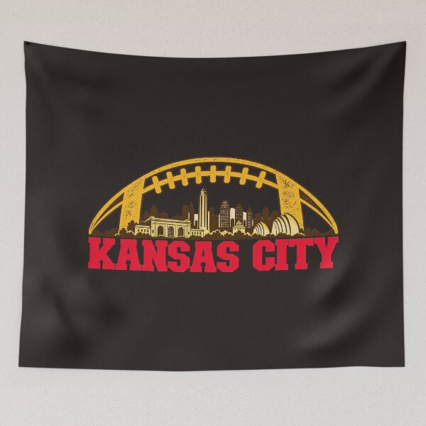 Item preview, Kansas City Skyline Football Vintage Red And Gold Graphic designed and sold by DYALEEZ-XCR.