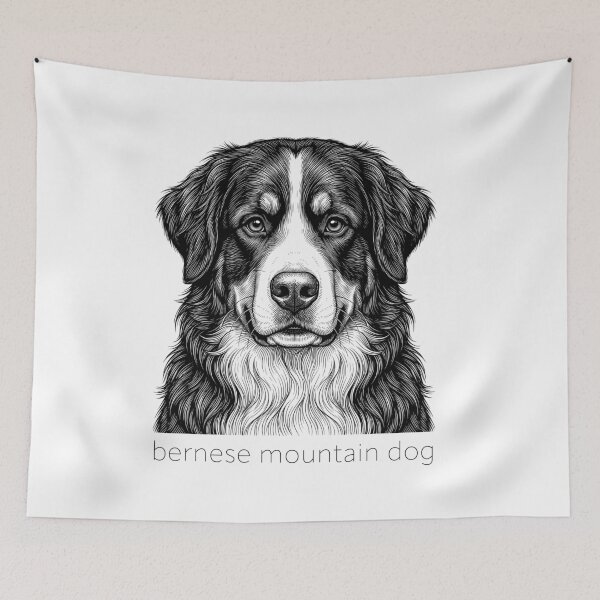 Item preview, Bernese Mountain Dog Illustration designed and sold by SUP-R-Ts.