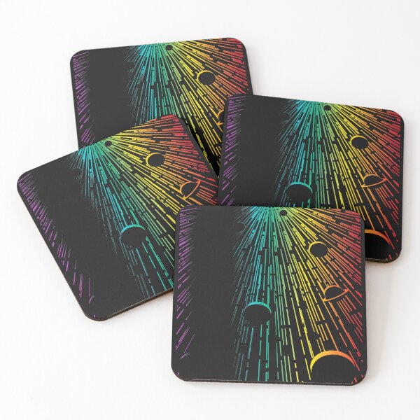 Item preview, Cosmic Rainbow Light Rays Orbs Geometric Abstract Art designed and sold by YarningsandYear.