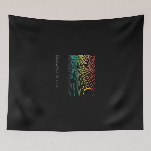 Item preview, Cosmic Rainbow Light Rays Orbs Geometric Abstract Art designed and sold by YarningsandYear.
