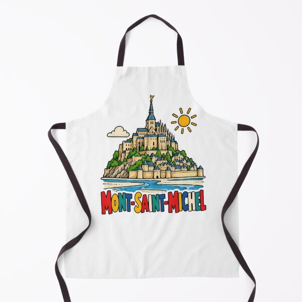 Artikelvorschau, Mont-Saint-Michel – Colorful French Abbey Landmark Comic Art entworfen und verkauft von Earth Celebration Designs.