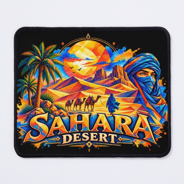 Item preview, ❗ Sahara Desert: Sunset Camel Caravan, African Desert Adventure, Travel Art for Adventure Lovers designed and sold by Geometric Art..