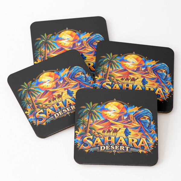 Item preview, ❗ Sahara Desert: Sunset Camel Caravan, African Desert Adventure, Travel Art for Adventure Lovers designed and sold by Geometric Art..