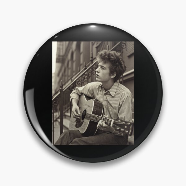 Item preview, Bob Dylan Vintage Acoustic Portrait designed and sold by Catsi-Nook-Art.