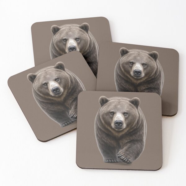 Item preview, Grizzly Bear Approaching Wildlife Portrait designed and sold by BROHLine Studio.