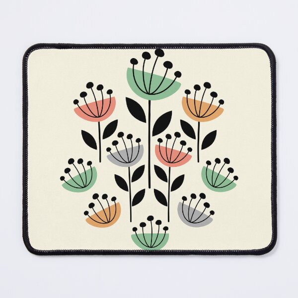 Item preview, MCM Garden Flowers Green Coral Yellow designed and sold by Pinkdeer Designs.