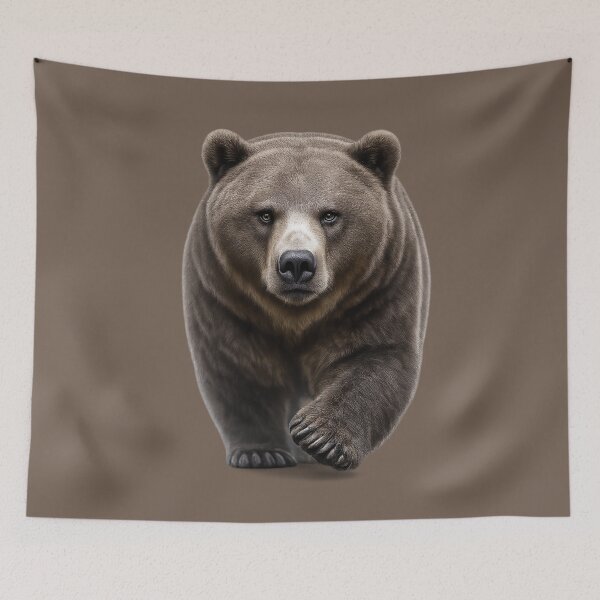 Item preview, Grizzly Bear Approaching Wildlife Portrait designed and sold by BROHLine Studio.